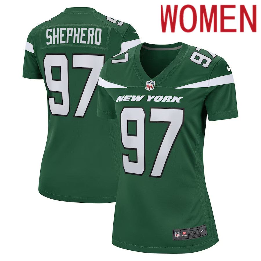 Women New York Jets #97 Nathan Shepherd Nike Gotham Green Game NFL Jersey
